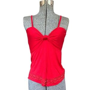 Sharagano small red strappy top. Great condition. Perfect layering or by itself